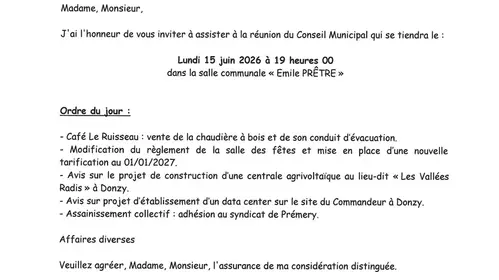 Convocation - conseil municipal
